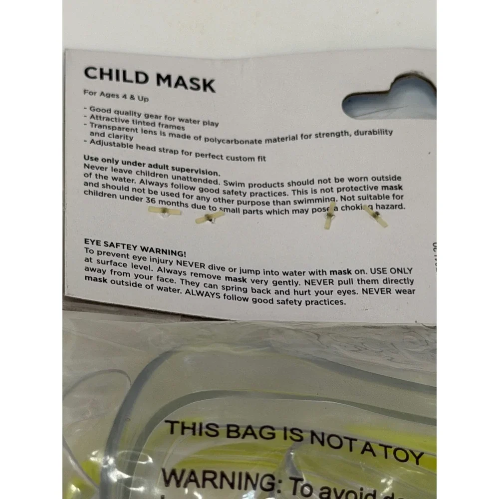 Swimgear Youth Cool Goggles and Child Mask Set Blue Pink Yellow‎ 3 Pack NEW
